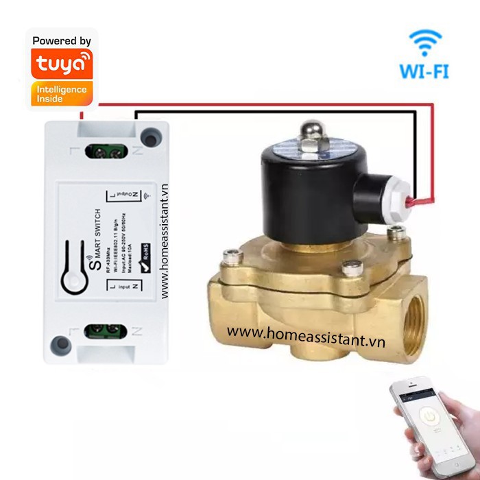 Van Nước Điện Từ Wifi Tuya Phi 21 27 34 WVDT