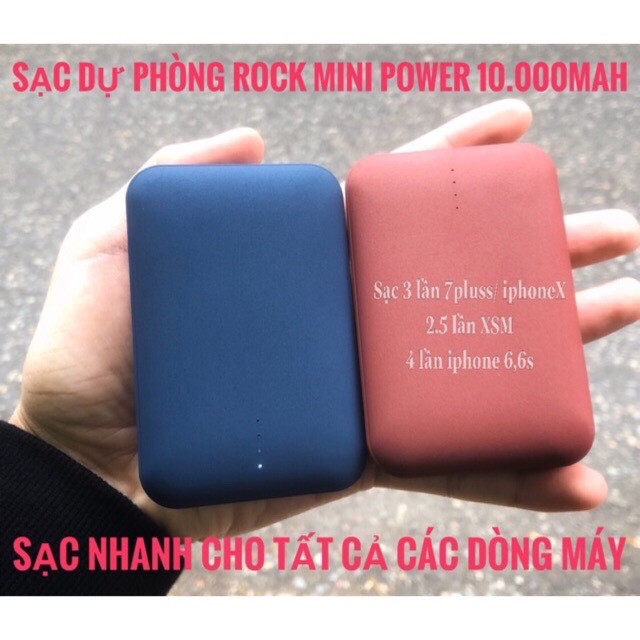 [CHÍNH HÃNG] SẠC DỰ PHÒNG ROCK MINI P51 10.000mAh SIÊU NHỎ GỌN