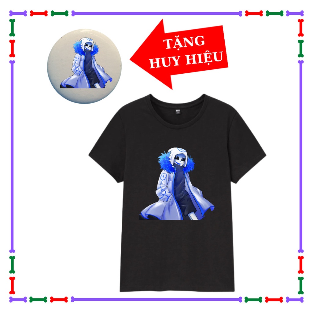 Áo thun trẻ em màu đen Huggy Wuggy, Nhím Sonic, Error 404, áo Biệt Đội Gangster, Kèm Huy hiệu