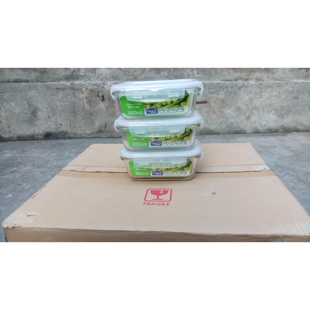 Bộ Hộp Cơm Thủy Tinh Chịu Nhiệt Lock&Lock- LLG422S4 - 1140Ml - màu xám | BigBuy360 - bigbuy360.vn