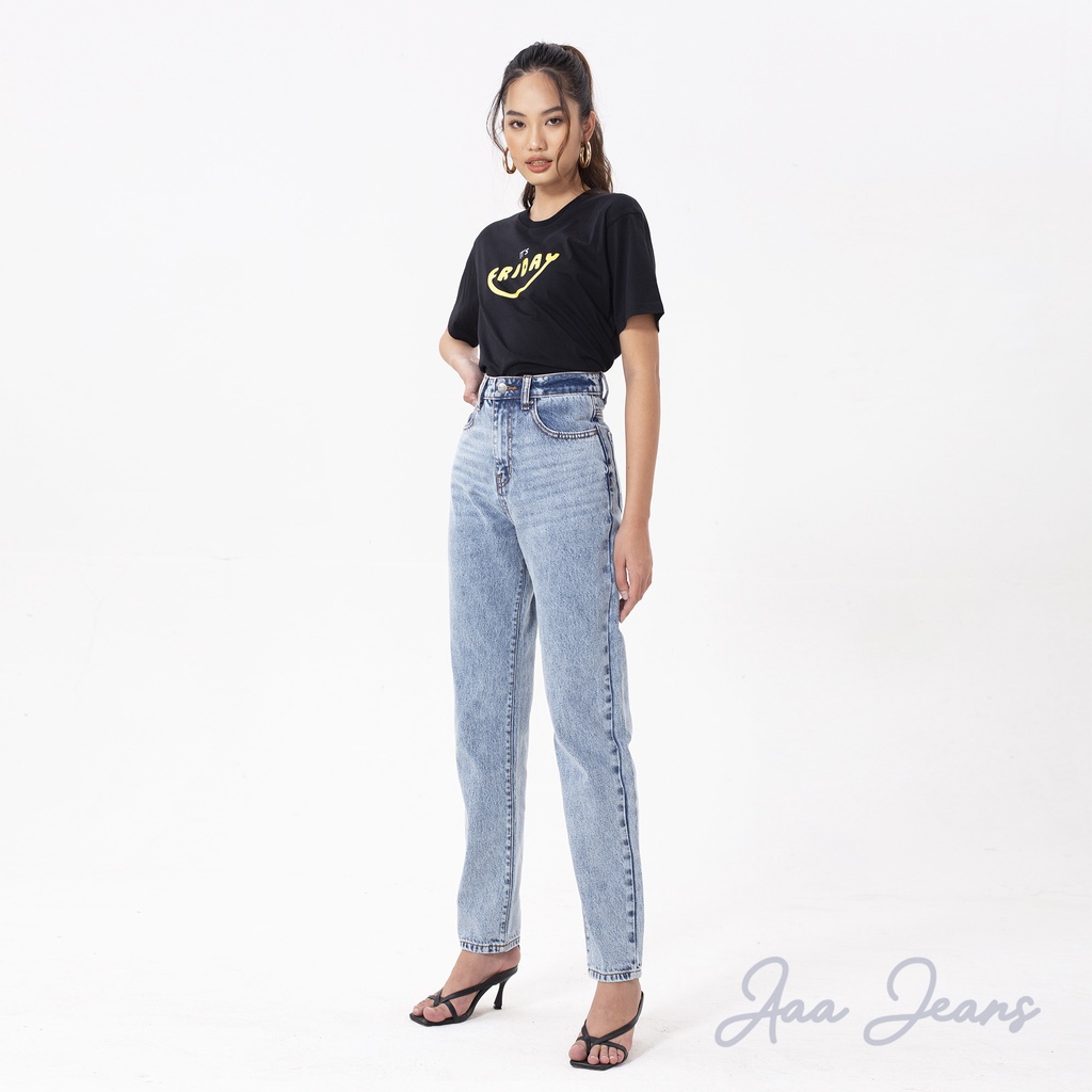 Quần Mom Jeans Light Blue Aaa Jeans