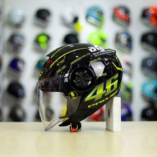 Mũ Bảo Hiểm 3/4 ROC 06 Đen Bóng Lên Tem Decal Project - Helmets 4U