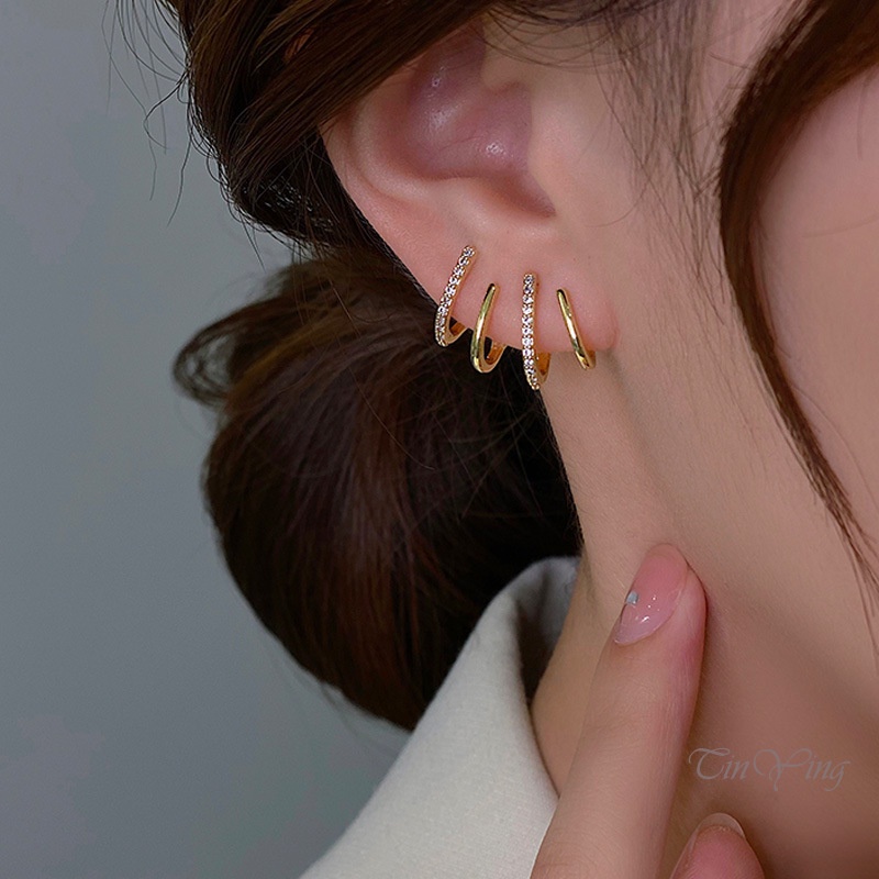 GETNOIVAS 1 Cặp Bông Tai Kim Loại Thả Dài Đơn Giản Dễ Thương Thanh Lịch Dành Cho Nữ