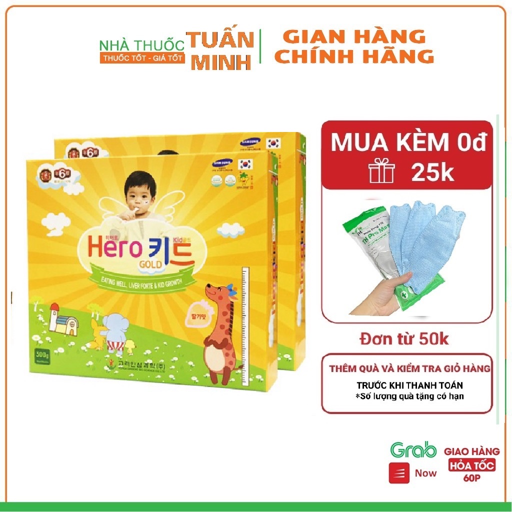 Combo 2 hộp Hero Kid Gold - Trẻ hết biếng ăn, tăng cường sức đề kháng (Hộp 30 gói)