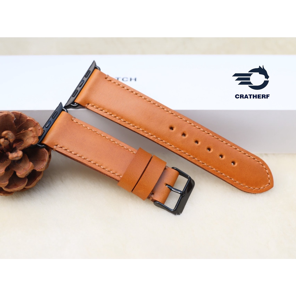 Dây da Handmade cho đồng hồ thông minh AW Da Bò Pullup Khóa Thép 316L Dành Cho Series SE 7| 6 | 5 | 4 | 3 | 2 | 1