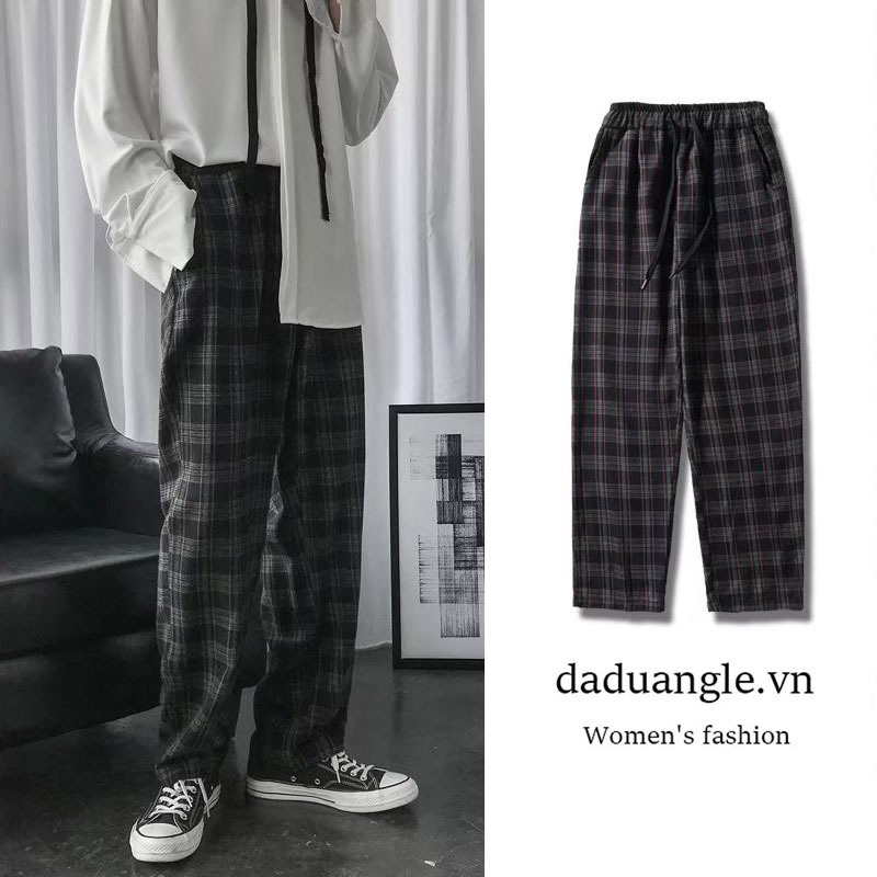 Quần âu DaDuHey mùa hè 2022 mới kẻ sọc ống rộng thời trang retro Hàn Quốc cho nữ