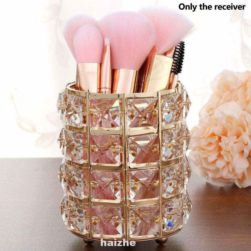 Makeup Brush Large Capacity Space Saving Accessories Rhinestone Desktop Storage Cup