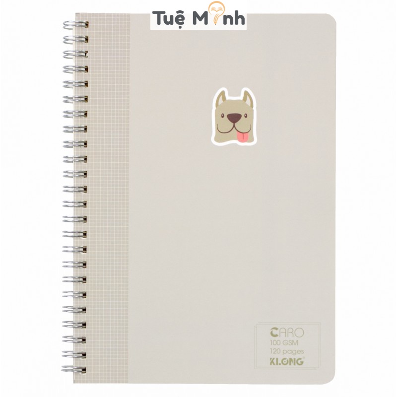 Sổ lò xo kép Caro ô vuông 120 trang  A5 Klong Ms 535 bìa Pastel giấy 100gsm dày dặn, vở Klong bìa cute