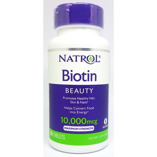 Viên Uống Natrol Biotin 10000 Mcg hộp 100 Viên Của Mỹ - Biotin 10.000 mcg