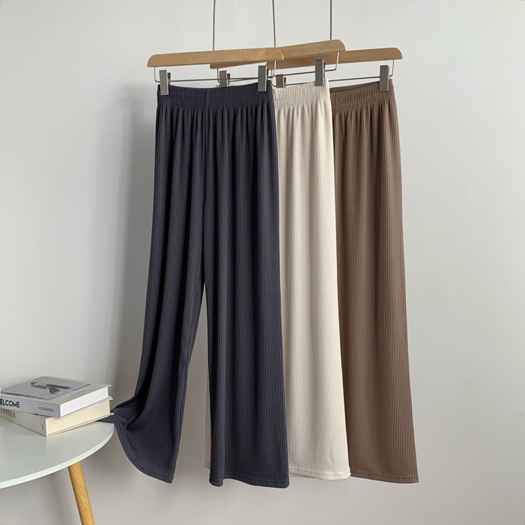 Quần ống suông culottes💔FREESHIP💔Quần nữ đẹp chất liệu gân tăm mẫu thu đông 2022