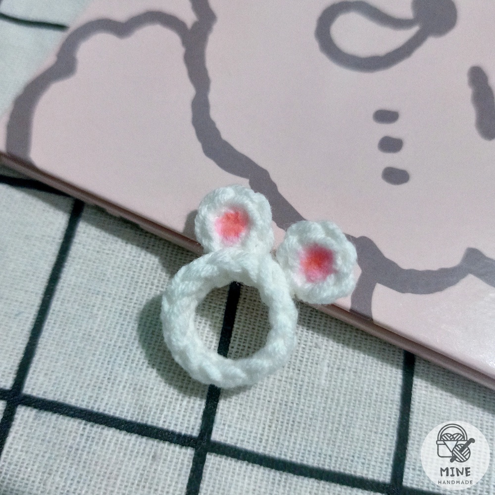 Nhẫn len hình ếch, tai thỏ dễ thương - Nhẫn cặp đôi bạn thân, tình yêu hot trend Hàn Quốc