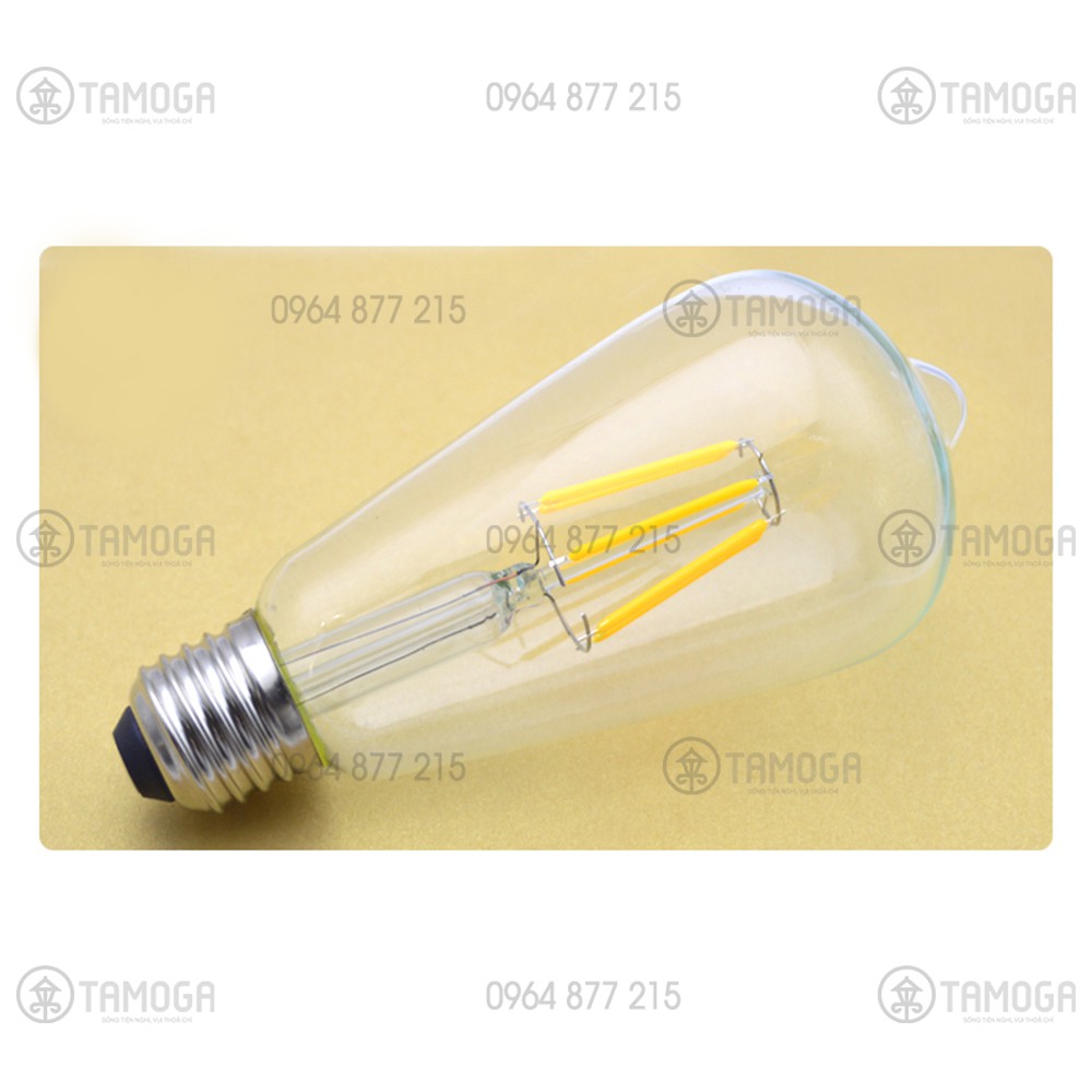 Bóng Đèn Tròn LED Edison Vintage ST64, G45, A60 - 8w , 4W đui E27 as vàng vỏ trắng
