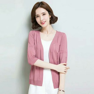 Áo Khoác Len Nữ. Áo len Cadigans Thu Đông Phong Cách Hàn Quốc Hàn Quốc (màu hồng)