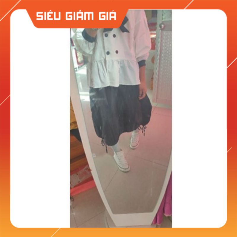 Chân váy dài xoè hàn quốc  qua gối,chân váy chữ a bánh bèo dáng dài,chất voan mềm vintage có dây thút cạp chun | BigBuy360 - bigbuy360.vn