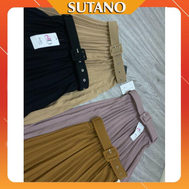 Chân váy xếp ly kèm đai hàng quảng châu cao cấp đẹp CV310 SUTANO | BigBuy360 - bigbuy360.vn