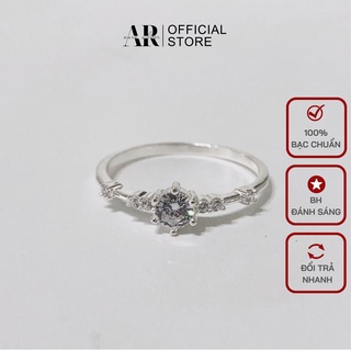 Nhẫn bạc nữ đính đá đẹp phong cách nhẫn Snow Princess bạc 925 sang chảnh-AURASILVER-N05