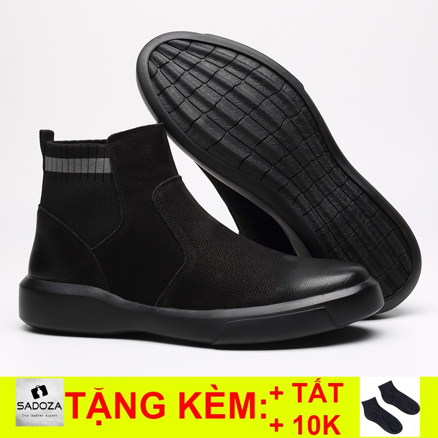 trang da trang Giày Bốt Nam Da Bò - FREESHIP - Giày Nam Đẹp Chelsea Boot Siêu Cao Cấp Lịch Lãm GNK101