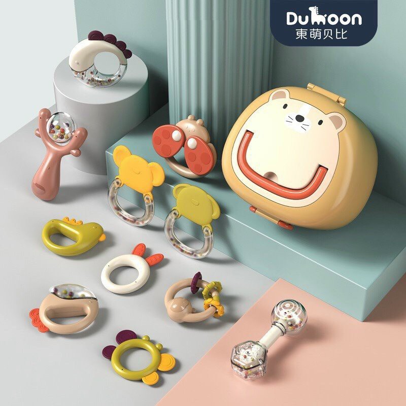 |Baongubaby| Set ngậm nướu Goryeo có gấu bông - Bộ 10 món Đồ chơi xúc xắc DUMOON - Bộ lục lạc UMOO đèn nhạc