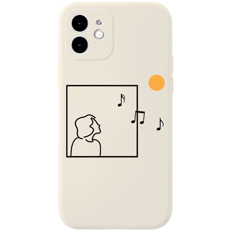 Ốp lưng JURSUE mềm hình cặp đôi dễ thương đẹp đen Cho iPhone 14 13 12 11 Pro Max SE 2020 X XR XS 8 7 ip 6S 6 Plus Y2183