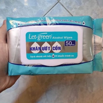 Khăn Ướt Cồn Let-green 50 tờ/bao