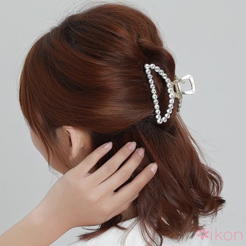 Kẹp tóc đính đá và ngọc trai giả phong cách Hàn Quốc thanh lịch dành cho nữ