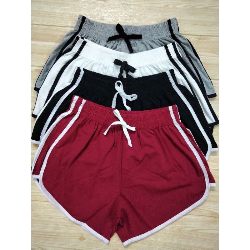 Quần đùi short nữ thun cotton 100% thiết kế 3 sọc viền thể thao bên hông co giãn