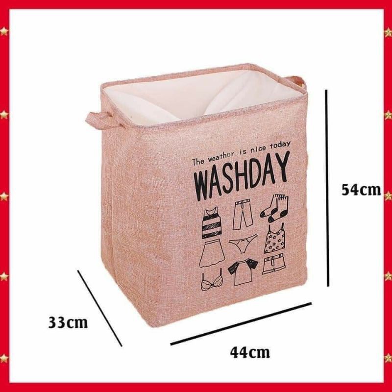 [BÁN LỖ] Giỏ đựng quần áo bằng vải cỡ lớn, túi đựng chăn màn đa năng washday có thể gấp gọn vintage xinh xắn