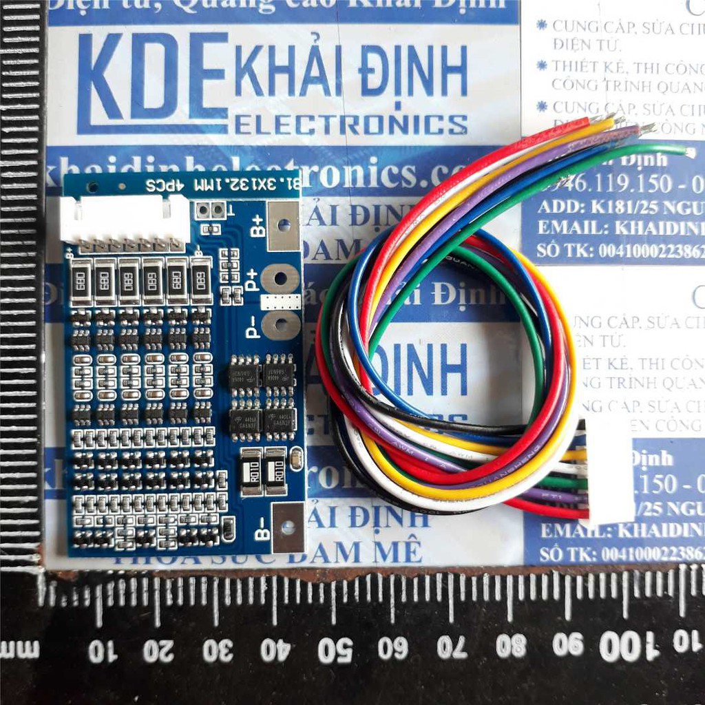 module SẠC, bảo vệ quá tải, cân bằng dòng áp pin 18650 6 viên 22.2V-25.2v 10A kde3453