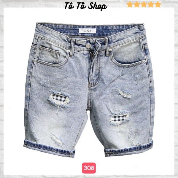 Quần Short Jean Nam Chất Bò Co Giãn❤️FREESHIP❤️Quần Đùi Nam thời trang cao cấp (kèm hình thật) Tô Tồ Shop - QSJNM308 | BigBuy360 - bigbuy360.vn