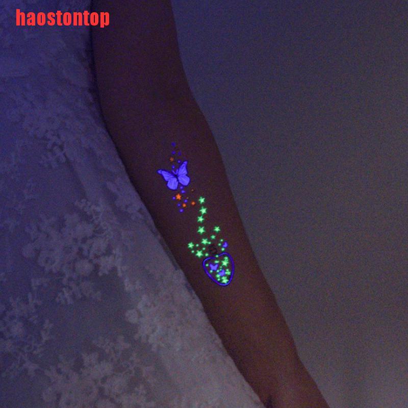 Miếng Dán Hình Xăm Tạm Thời Chống Thấm Nước Màu Dạ Quang