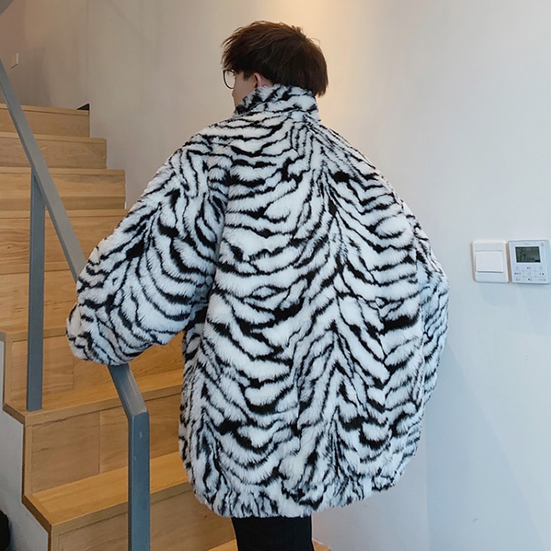 Áo Khoác Giả Lông Thú Dáng Rộng Thời Trang Mùa Đông Cho Nam