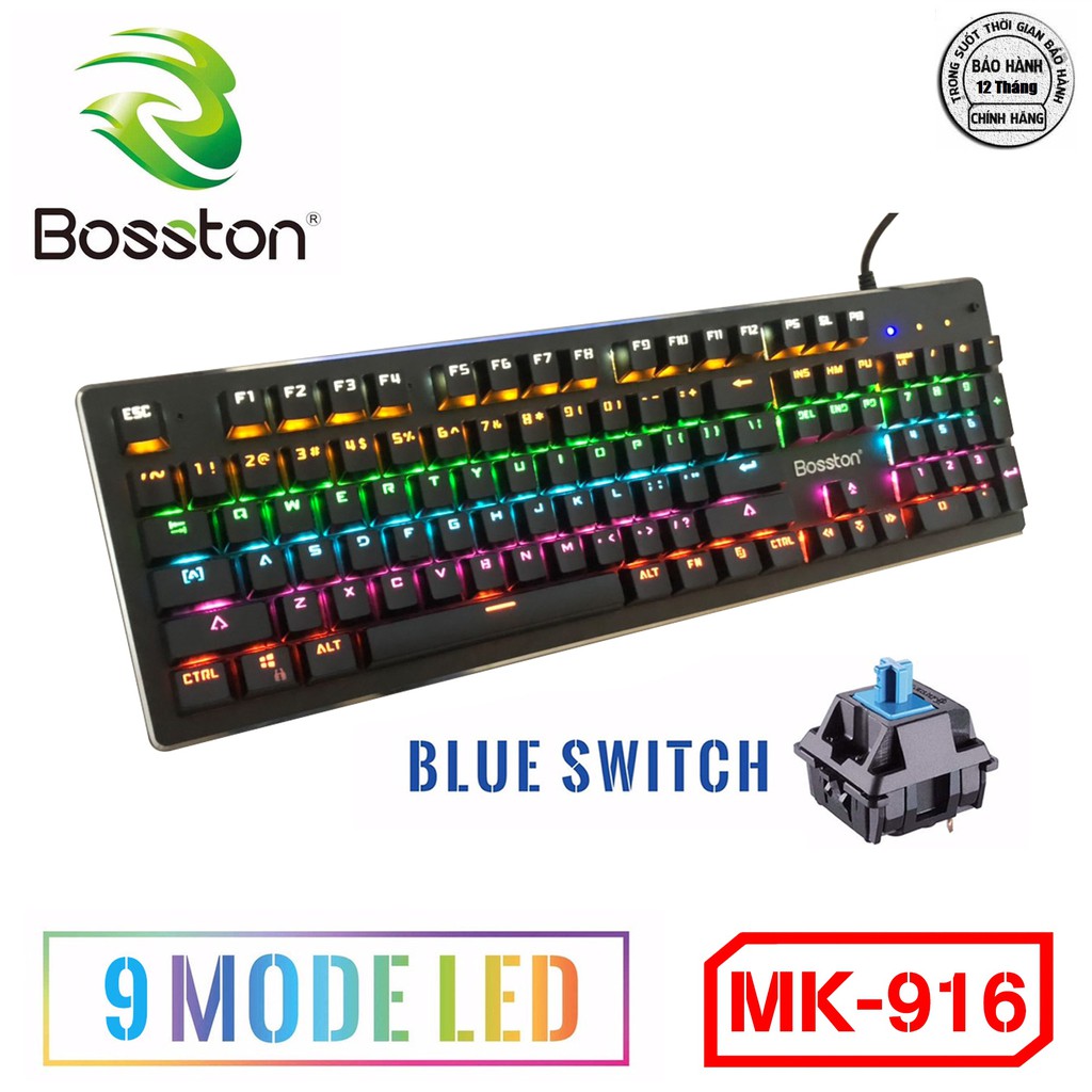 Phím cơ game Bosston MK916 có dây phím bấm rất đã VSP phân phối