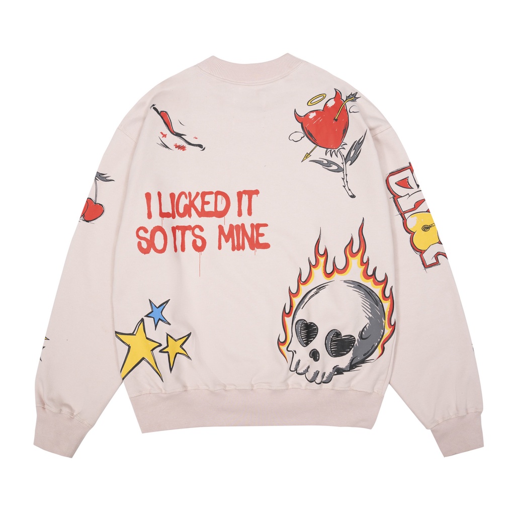 Áo dài tay nam LICKED COLLAB SWEATER PINK PASTEL