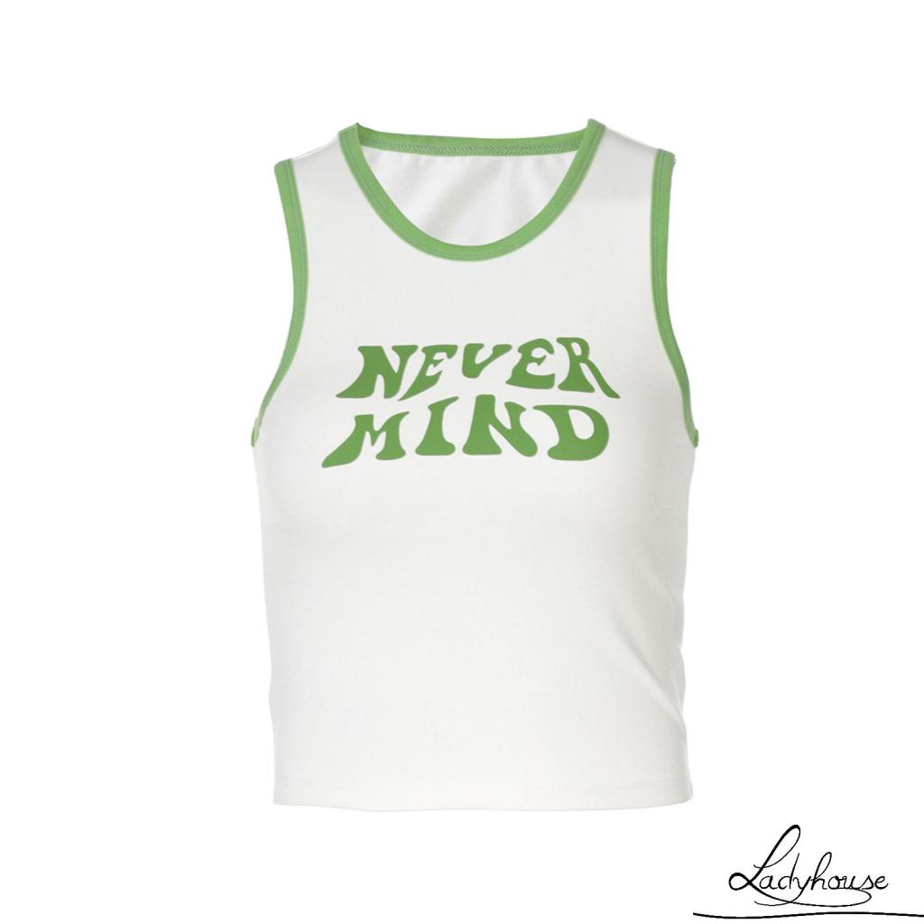 Áo Sát Nách Cổ Tròn In Chữ Cá Tính Cho Nữ