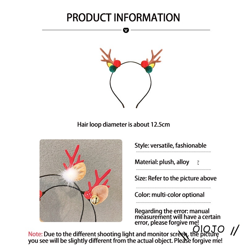 Băng đô cài tóc hình sừng tuần lộc/ông già noel/ bông tuyết dễ thương cho bé