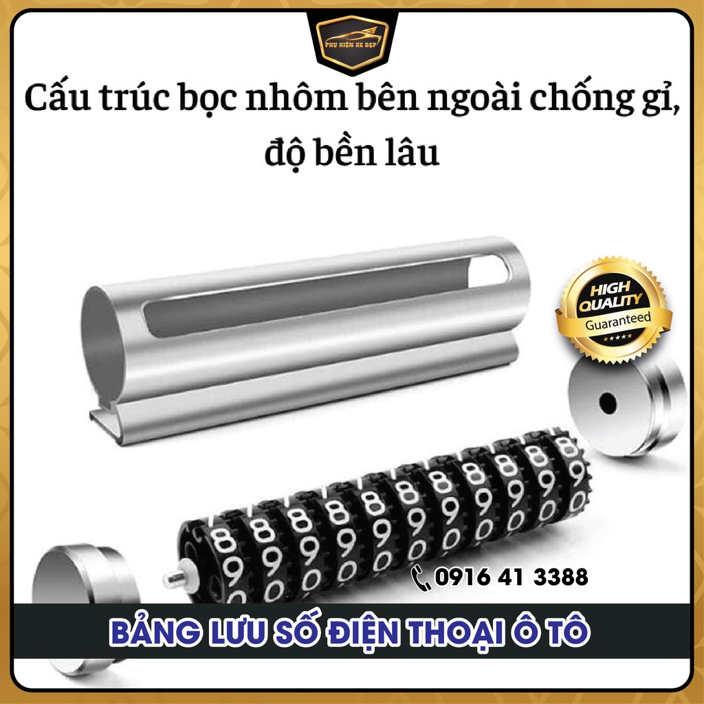 Bảng Số Điện Thoại Ô Tô Cao Cấp - Chất Liệu Kim Loại  Sang Trọng - Không rỉ, Bảng Số Phản Quang vào Ban Đêm