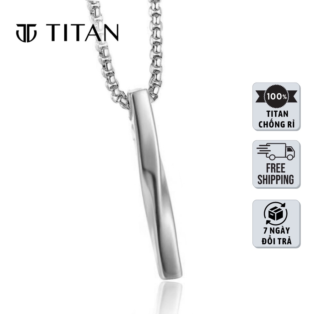 Dây Chuyền Nam Nữ Thời Trang, Vòng Cổ Unisex Thanh Xoắn HipHop Màu Đẹp Như Bạc 925 Dạng Khối Khắc Được Tên TITAN SHOP