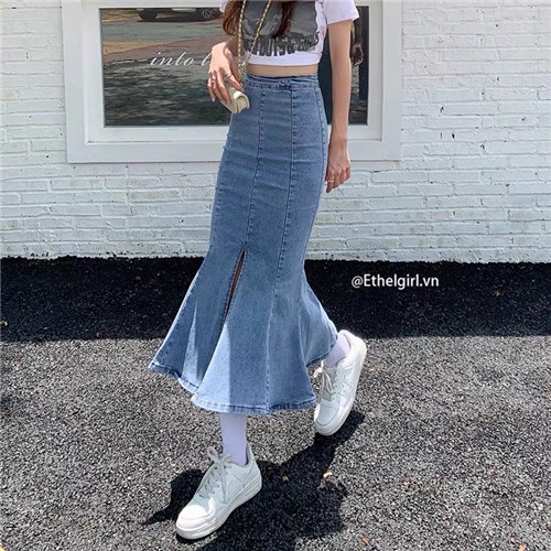 Chân Váy Đuôi Cá Lưng Cao Thời Trang retro Cho Nữ