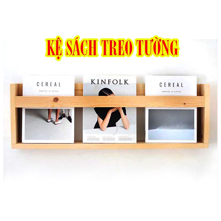 Kệ sách treo tường gỗ tự nhiên - Kệ trang trí Decor