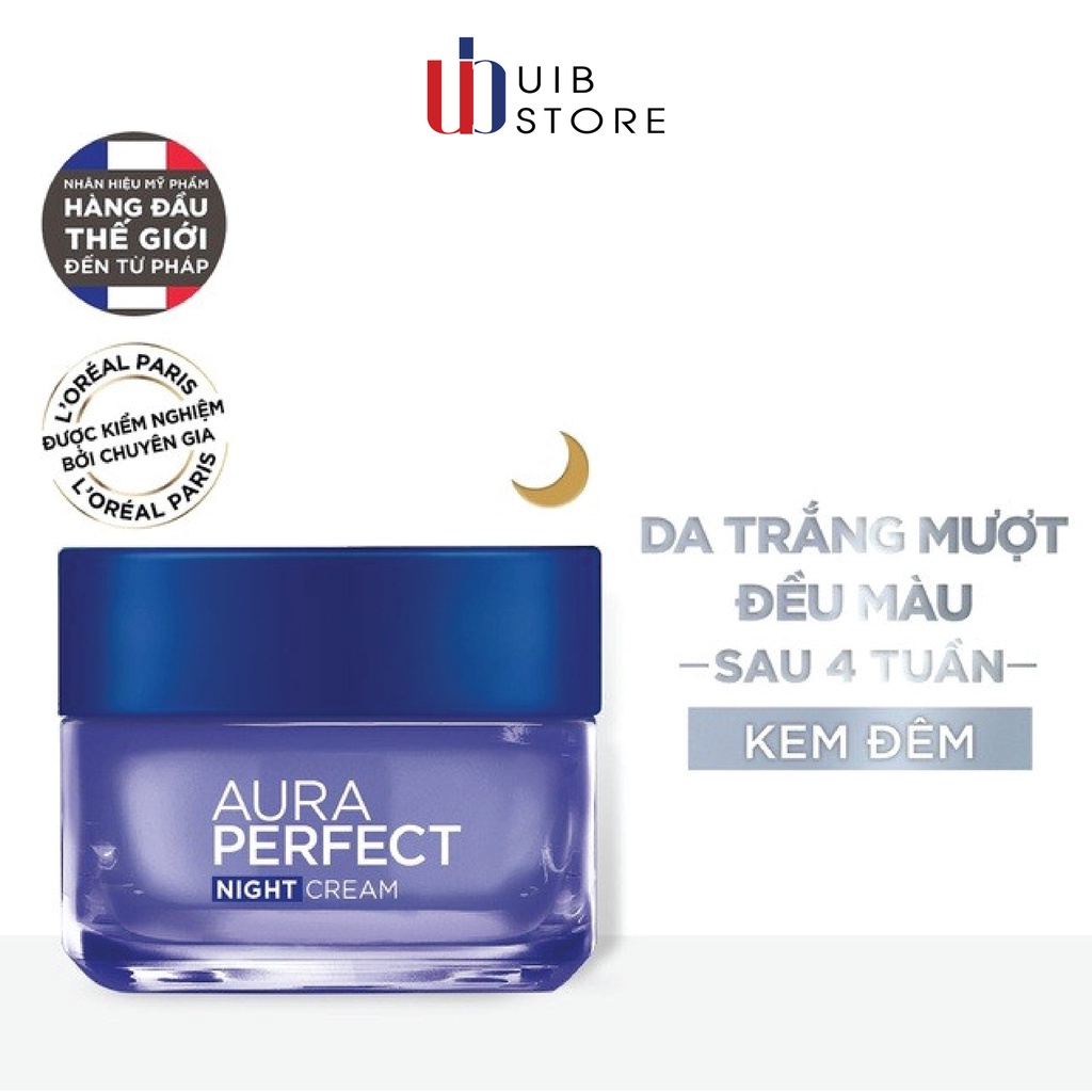 Kem dưỡng trắng da vitamin L oreal Paris Aura Perfect ban đêm 50ml Kem đêm