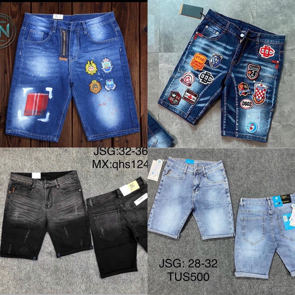 quần short jean nam ngắn đen xanh thêu logo nhiều mẫu mới đẹp,vải jean dày bền màu giá tốt KAYSTORE