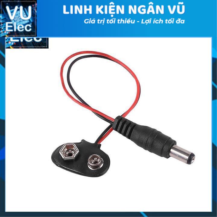 Dây Đế Pin 9V Ra Đầu Jack DC 5.5x2.1MM