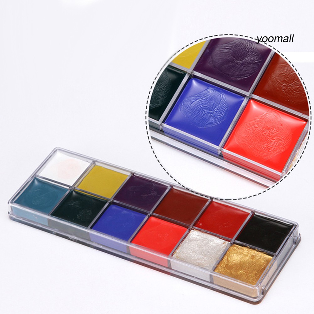 Hộp 12 màu vẽ hóa trang cơ thể tiện dụng