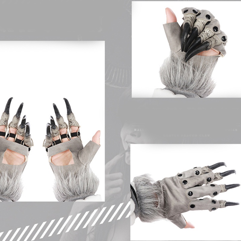 Găng Tay Da PU Hình Móng Vuốt Rồng Độc Đáo Cho Lễ Hội