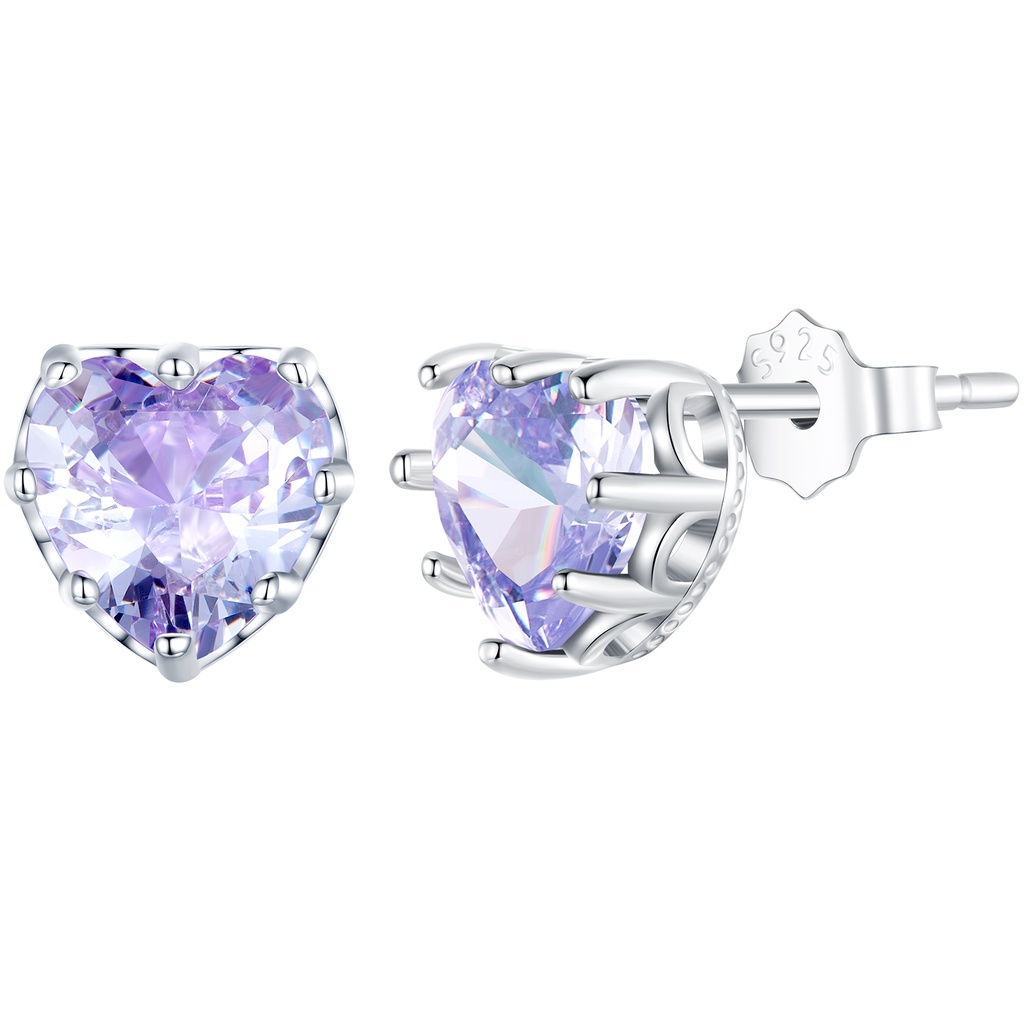 BAMOER 1 Đôi Bông Tai bạc 925 Đính Đá Thời Trang