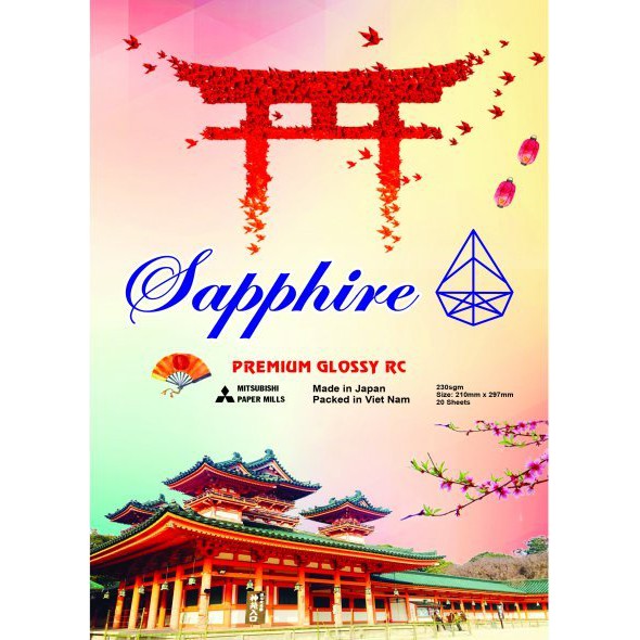 GIẤY IN ẢNH GLOSSY RC SAPPHIRE CHÍNH HÃNG KHỔ A3 / A4 / 13 x 18 / 10 x 15