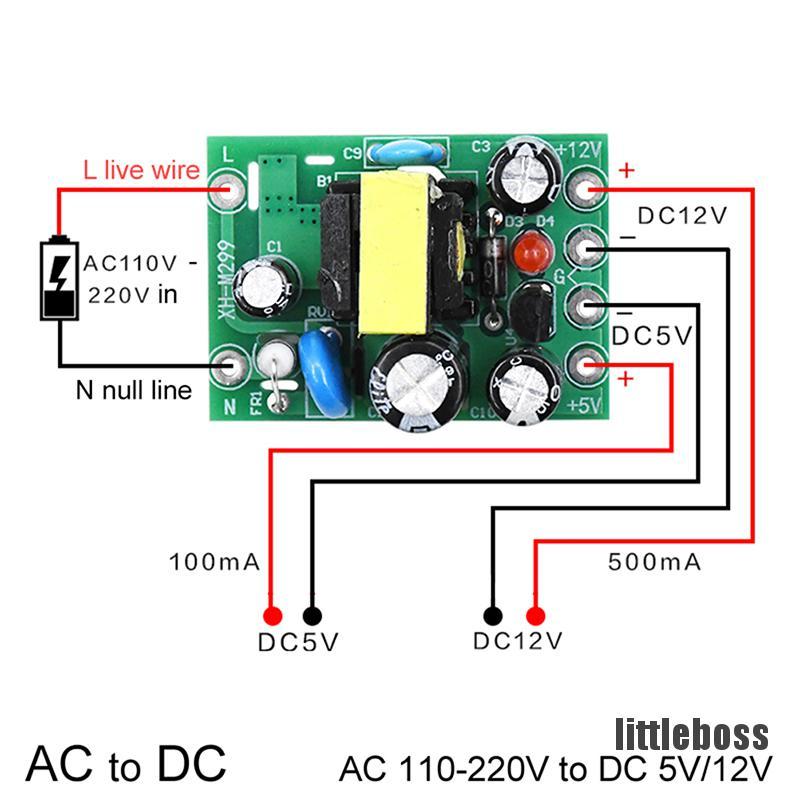 Bảng Mạch Chuyển Đổi Ac110V 220v Sang Dc 12v 0.2a + 5v