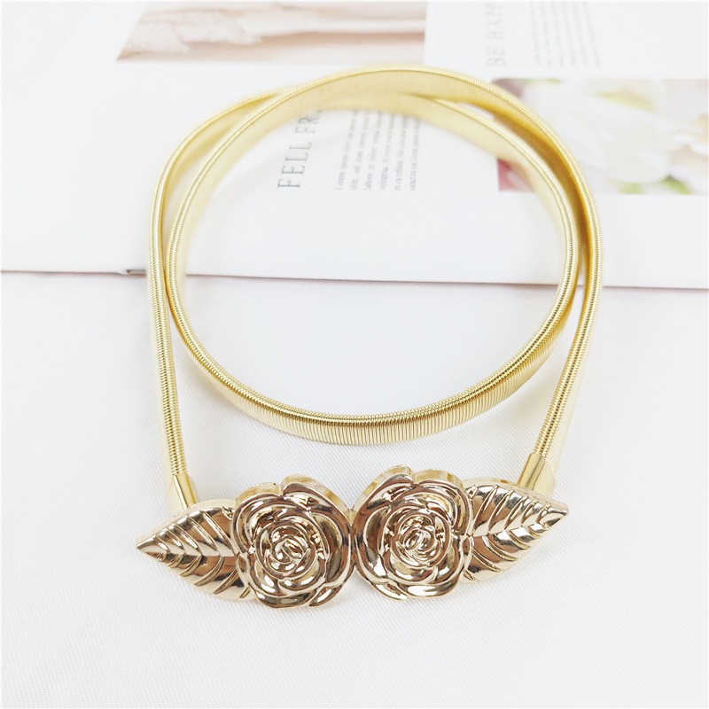 Thắt lưng vintage kim loại hoa hồng và lá dễ thương TTL13