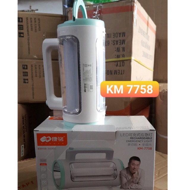 ĐÈN SẠC TÍCH ĐIỆN 3 MẶT 2 TRONG 1 KM-7758 SIÊU BỀN ĐẸP