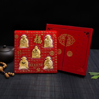Bộ 5 Ông Ngũ Phúc tượng trưng mạ vàng, Bộ 5 Ông Thần Tài Ngũ Phúc Lâm Môn mạ vàng may mắn - Muasamhot1208